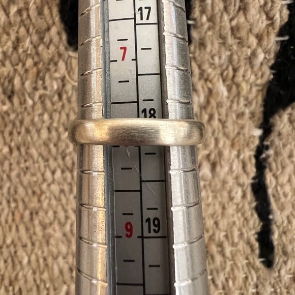 ❤️ Golden Hills Turquoise Brushed 925 Southwestern Navajo Ring SZ 8 Matte Stone - Picture 9 of 15